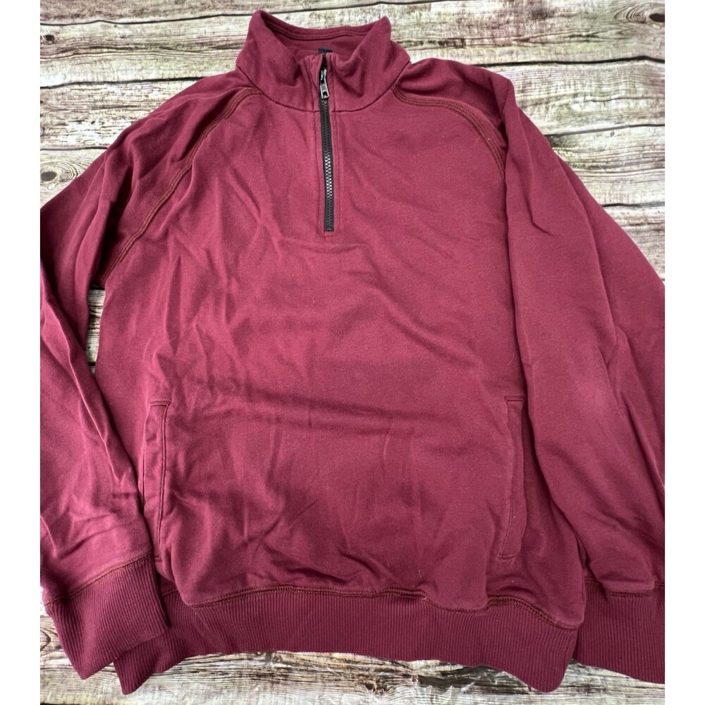 Gap Sweater Mens M Maroon 1/4 Zip Mock Long Sleeve Pullover Cotton Blend Golf